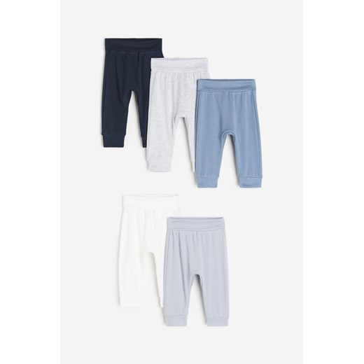 H & M - Bawełniane spodnie 5-pak - Niebieski ze sklepu H&M w kategorii Spodnie i półśpiochy - zdjęcie 169679271