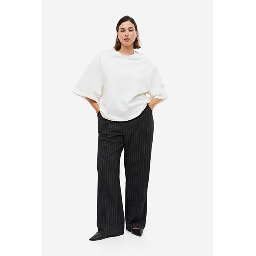 H & M - Eleganckie spodnie z wysoką talią - Szary ze sklepu H&M w kategorii Spodnie damskie - zdjęcie 169679371