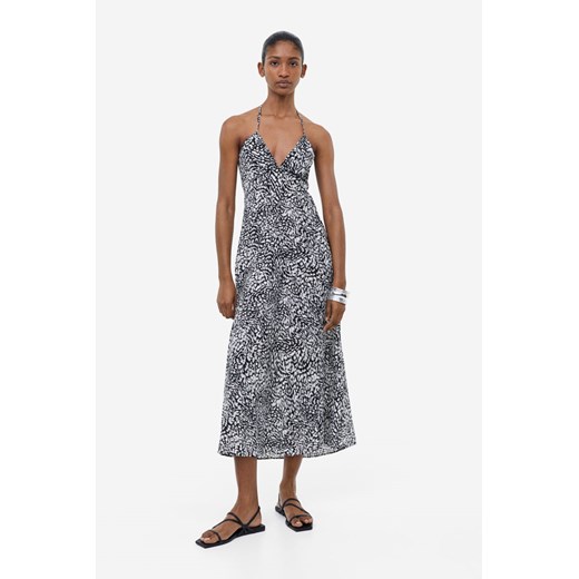 H & M - Bawełniana sukienka z mocowaniem na karku - Czarny ze sklepu H&M w kategorii Sukienki - zdjęcie 169679402