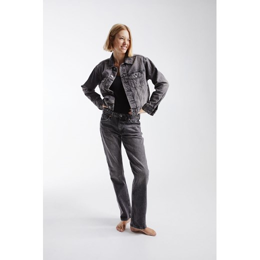 H & M - Straight Regular Jeans - Szary ze sklepu H&M w kategorii Jeansy damskie - zdjęcie 169679932