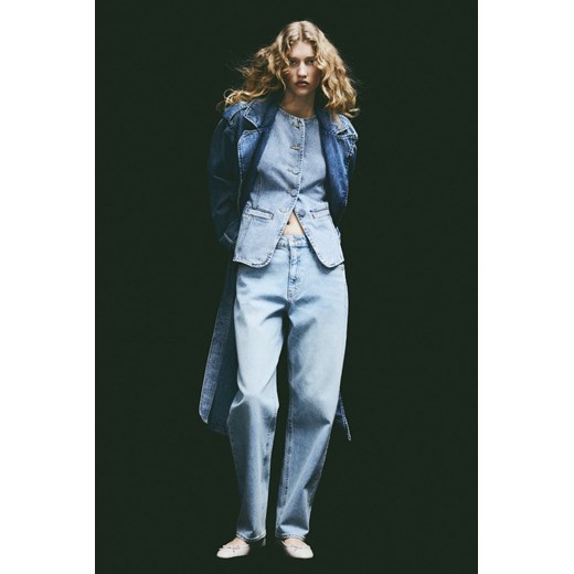 H & M - Tapered High Jeans - Niebieski ze sklepu H&M w kategorii Jeansy damskie - zdjęcie 169680030