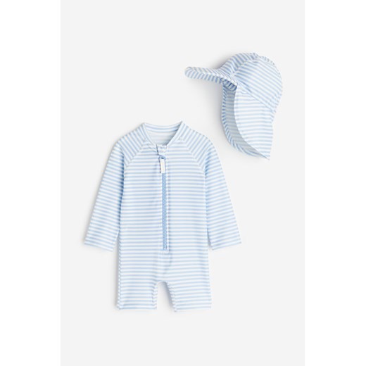 H & M - Komplet przeciwsłoneczny UPF 50 - Niebieski ze sklepu H&M w kategorii Odzież dla niemowląt - zdjęcie 169680100