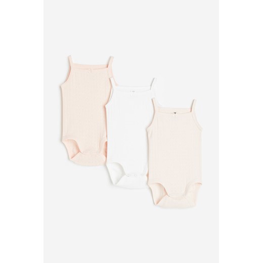 H & M - Body bez rękawów 3-pak - Różowy ze sklepu H&M w kategorii Body niemowlęce - zdjęcie 169680120