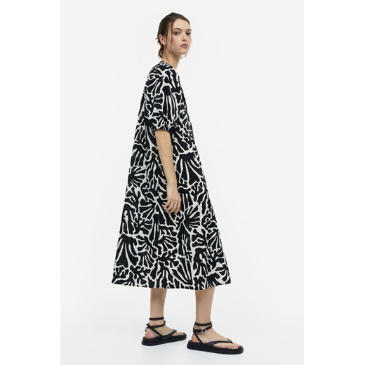 Sukienka H & M wielokolorowa z długimi rękawami midi luźna 