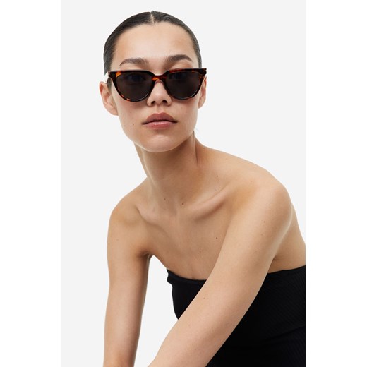 H & M - Okulary przeciwsłoneczne typu „kocie oczy" - Brązowy H & M One Size H&M