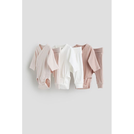 H & M - Bawełniany komplet 6-częściowy - Różowy ze sklepu H&M w kategorii Komplety niemowlęce - zdjęcie 169680562