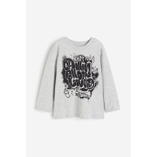 H & M - T-shirt z długim rękawem - Szary ze sklepu H&M w kategorii T-shirty chłopięce - zdjęcie 169680744