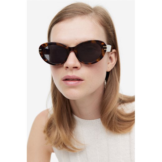 H & M - Okrągłe okulary przeciwsłoneczne - Brązowy H & M One Size H&M