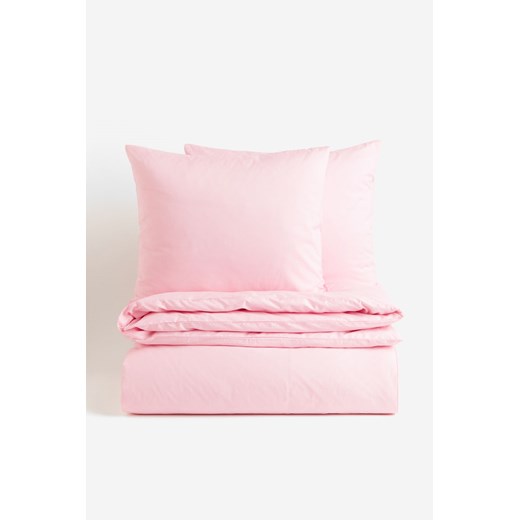 H & M - Komplet podwójnej pościeli bawełnianej - Różowy H & M 200x200 + 50x60 H&M