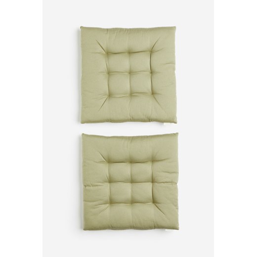 H & M - Bawełniana poduszka na krzesło 2-pak - Zielony ze sklepu H&M w kategorii Tekstylia ogrodowe - zdjęcie 169680964