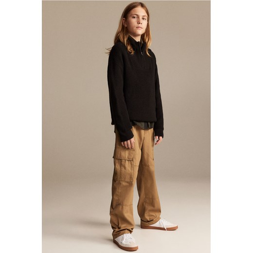 H & M - Bawełniane spodnie cargo - Beżowy ze sklepu H&M w kategorii Spodnie chłopięce - zdjęcie 169681014