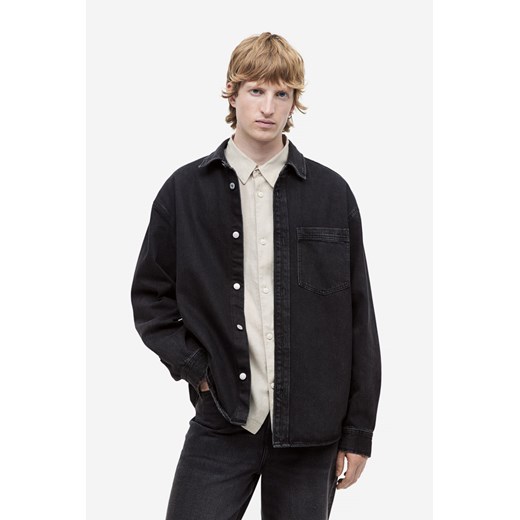 H & M - Dżinsowa koszula wierzchnia Regular Fit - Czarny ze sklepu H&M w kategorii Kurtki męskie - zdjęcie 169681042