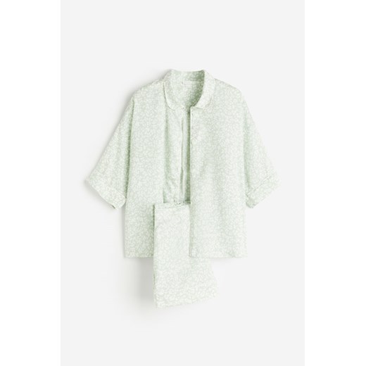 H & M - Wzorzysta piżama satynowa - Zielony H & M M H&M