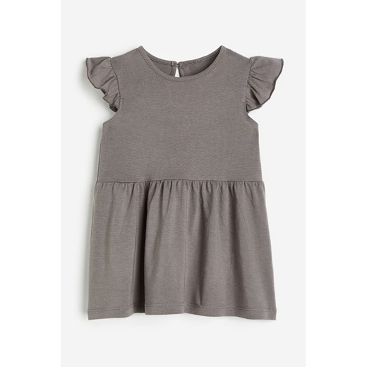H & M - Dżersejowa sukienka - Szary ze sklepu H&M w kategorii Sukienki niemowlęce - zdjęcie 169681101