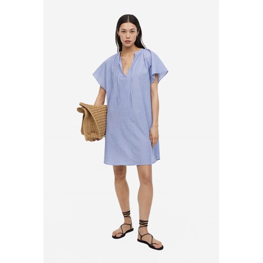 H & M - Bawełniana sukienka tunikowa - Niebieski ze sklepu H&M w kategorii Sukienki - zdjęcie 169681262