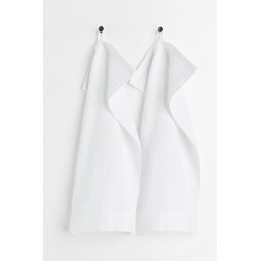 H & M - Ręcznik frotte dla gości 2-pak - Biały ze sklepu H&M w kategorii Ręczniki - zdjęcie 169681324