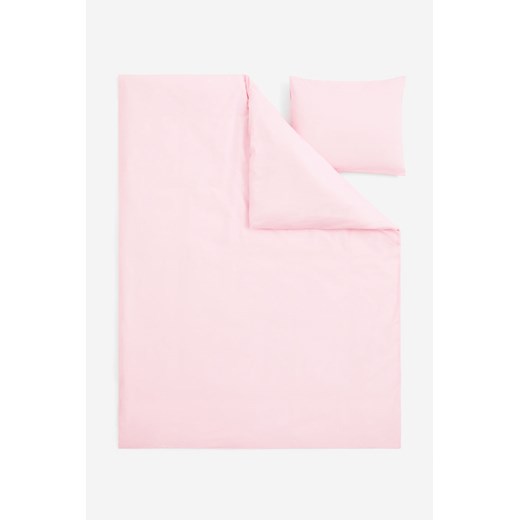 H & M - Komplet bawełnianej pościeli pojedynczej - Różowy H & M 150x200 + 50x60 H&M