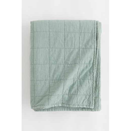 H & M - Pikowana narzuta na łóżko - Zielony ze sklepu H&M w kategorii Narzuty i kapy - zdjęcie 169681424