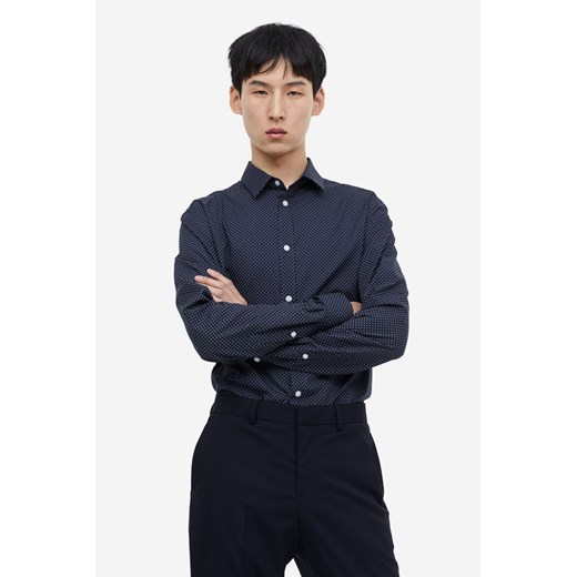 H & M - Koszula Easy iron Slim Fit - Niebieski ze sklepu H&M w kategorii Koszule męskie - zdjęcie 169681524