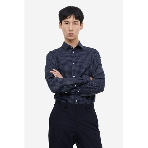 H & M - Koszula Easy iron Slim Fit - Niebieski H & M XL H&M