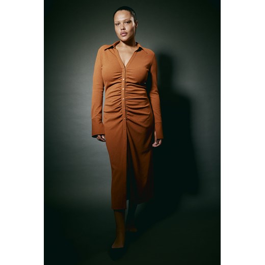 H & M - Drapowana szmizjerka - Pomarańczowy ze sklepu H&M w kategorii Sukienki - zdjęcie 169681552
