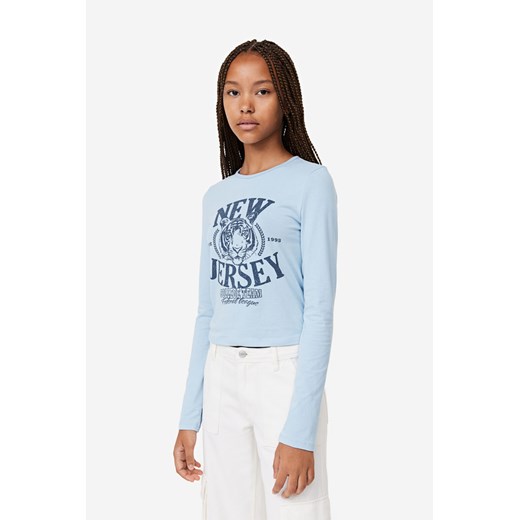 H & M - Top z nadrukiem - Niebieski ze sklepu H&M w kategorii Bluzki dziewczęce - zdjęcie 169681590