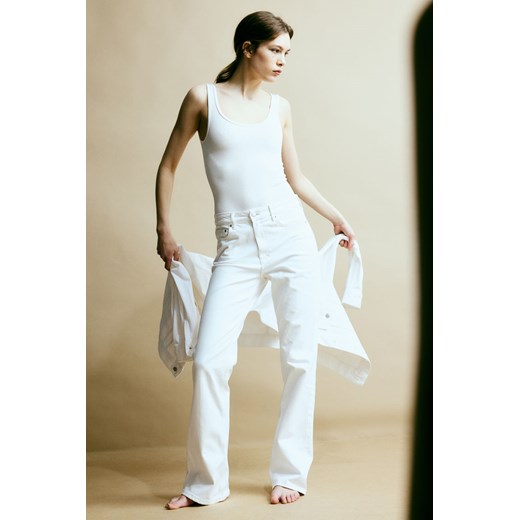 H & M - Bootcut High Jeans - Biały ze sklepu H&M w kategorii Jeansy damskie - zdjęcie 169681614