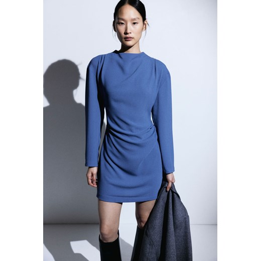 H & M - Drapowana sukienka - Niebieski ze sklepu H&M w kategorii Sukienki - zdjęcie 169681714