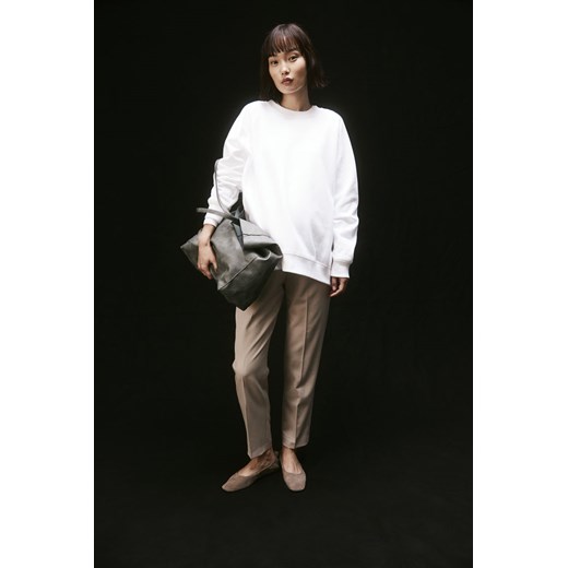 H & M - MAMA Spodnie cygaretki do kostki - Beżowy ze sklepu H&M w kategorii Spodnie ciążowe - zdjęcie 169681741