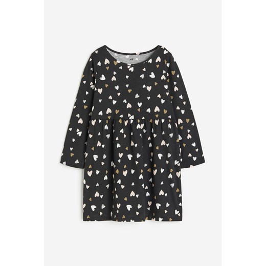 H & M - Dżersejowa sukienka z bawełny - Szary ze sklepu H&M w kategorii Sukienki dziewczęce - zdjęcie 169681752