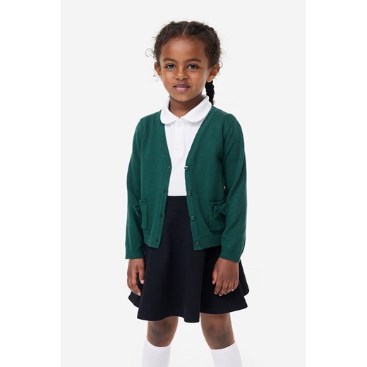 H & M - Bawełniany kardigan szkolny - Zielony ze sklepu H&M w kategorii Swetry dziewczęce - zdjęcie 169681840
