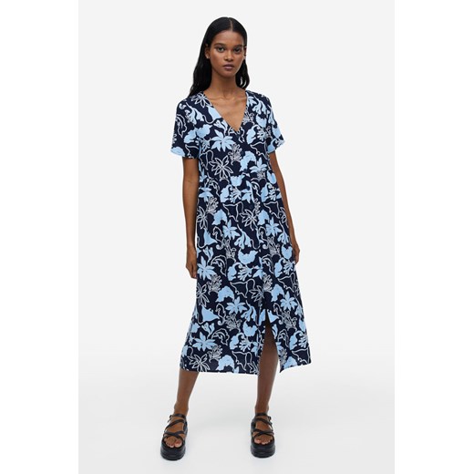 H & M - Sukienka z guzikami z przodu - Niebieski H & M XS H&M