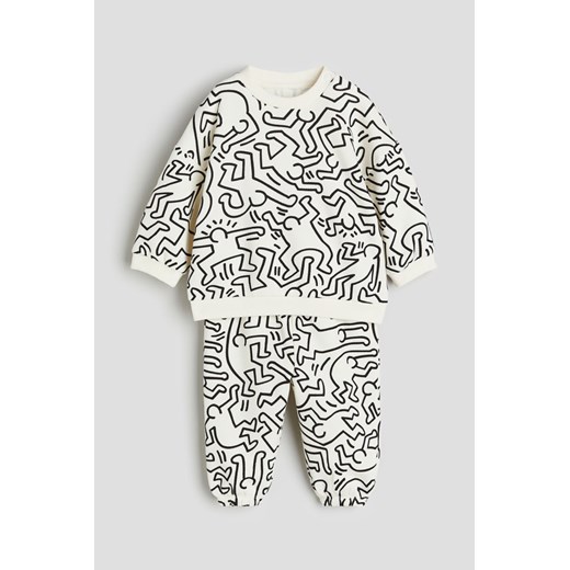 H & M - Dresowy komplet 2-częściowy - Biały ze sklepu H&M w kategorii Dresy dla niemowlaka - zdjęcie 169681994