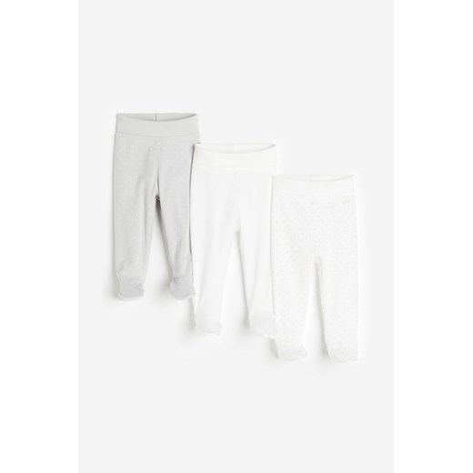 H & M - Spodnie 3-pak - Biały ze sklepu H&M w kategorii Spodnie i półśpiochy - zdjęcie 169682104