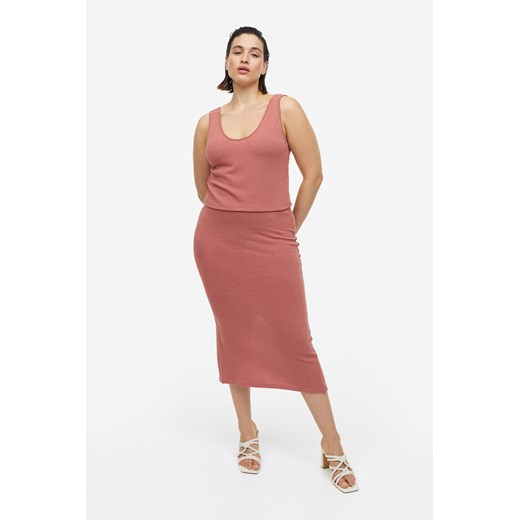H & M - Ołówkowa spódnica z rozcięciem - Pomarańczowy H & M XS H&M