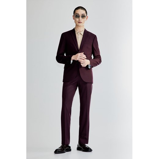 H & M - Spodnie garniturowe Slim Fit - Czerwony ze sklepu H&M w kategorii Spodnie męskie - zdjęcie 169682131