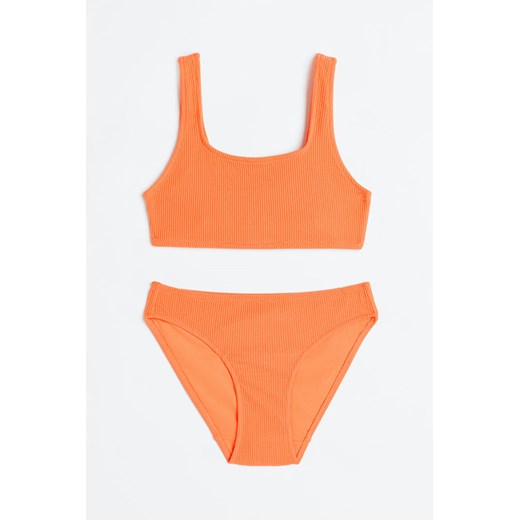 H & M - Kostium bikini o strukturalnej powierzchni - Pomarańczowy H & M 134;140 (8-10Y) H&M