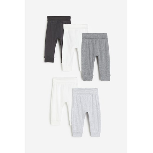 H & M - Bawełniane spodnie 5-pak - Szary ze sklepu H&M w kategorii Spodnie i półśpiochy - zdjęcie 169682314