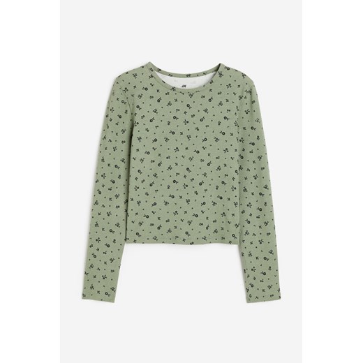 H & M - Top z nadrukiem - Zielony ze sklepu H&M w kategorii Bluzki dziewczęce - zdjęcie 169682560