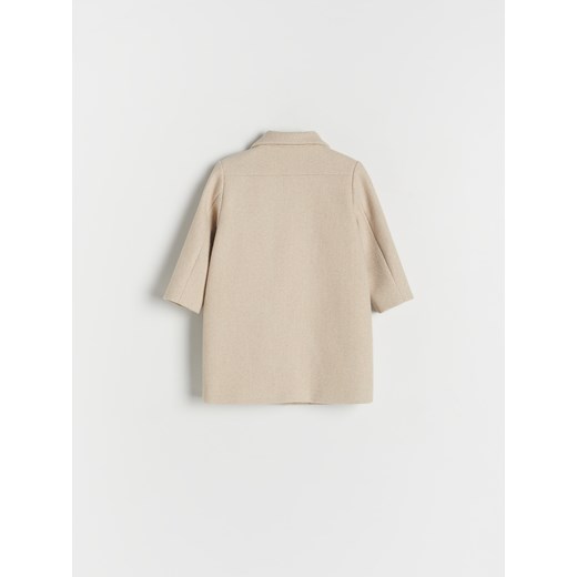 Płaszcz dziewczęcy beżowy Reserved z poliestru 