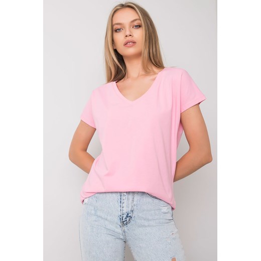 T - shirt damski V-neck jasnoróżowy ze sklepu 5.10.15 w kategorii Bluzki damskie - zdjęcie 169684142