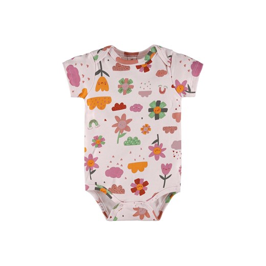Różowe bawełniane body niemowlęce z nadrukiem z krótkim rękawem ze sklepu 5.10.15 w kategorii Body niemowlęce - zdjęcie 169684354