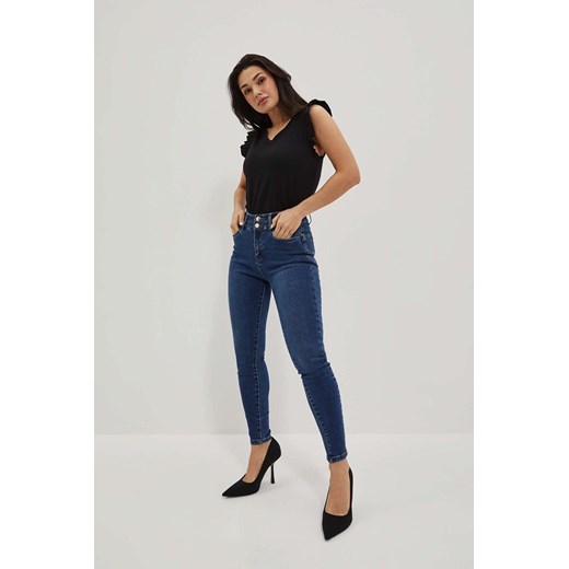 Spodnie jeansowe damskie typu rurki niebieskie ze sklepu 5.10.15 w kategorii Jeansy damskie - zdjęcie 169684423