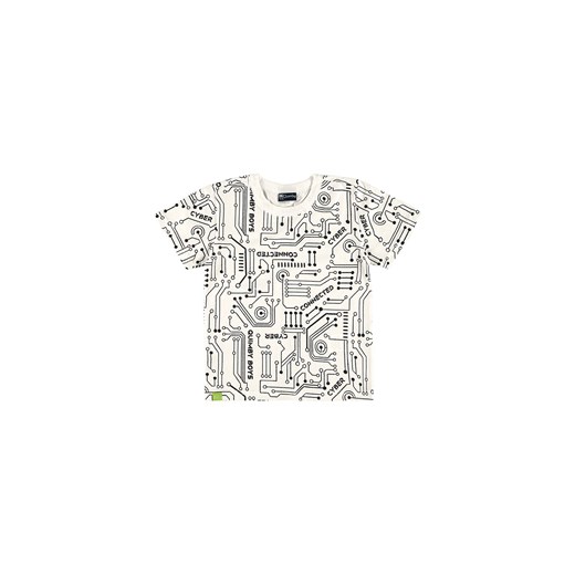 Biały bawełniany t-shirt chłopięcy we wzory ze sklepu 5.10.15 w kategorii T-shirty chłopięce - zdjęcie 169684533
