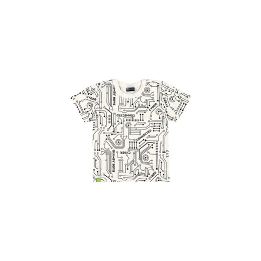 Biały bawełniany t-shirt chłopięcy we wzory Quimby 164 5.10.15