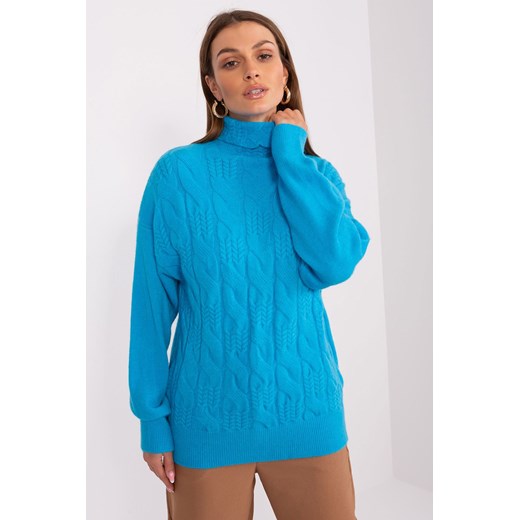 Damski sweter z golfem niebieski ze sklepu 5.10.15 w kategorii Swetry damskie - zdjęcie 169684801