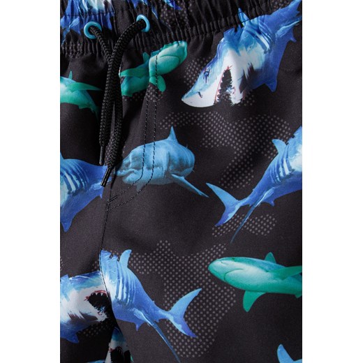 Czarne szorty kąpielowe dla chłopca w rekiny Minoti 146/152 5.10.15