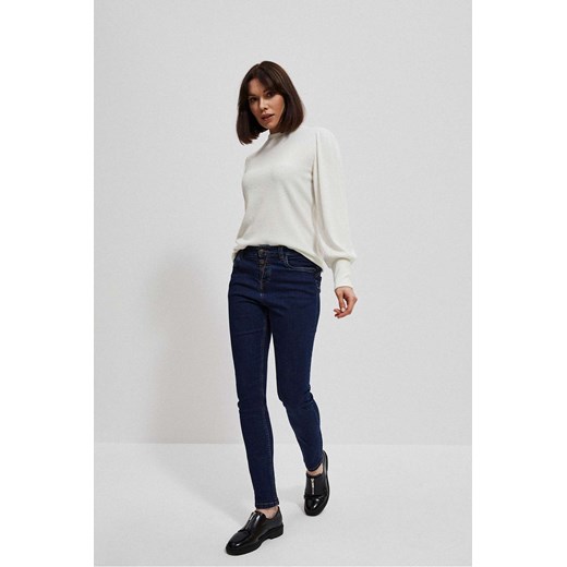 Granatowe spodnie damskie jeansowe rurki ze sklepu 5.10.15 w kategorii Jeansy damskie - zdjęcie 169684893