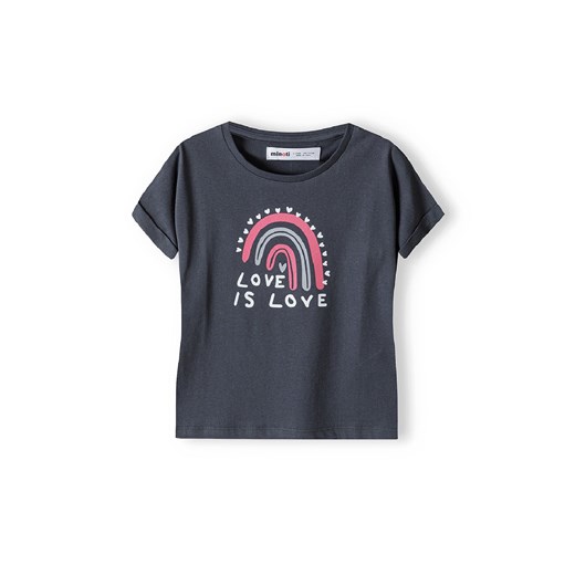 Granatowa koszulka bawełniana niemowlęca- Love is love ze sklepu 5.10.15 w kategorii Koszulki niemowlęce - zdjęcie 169685000