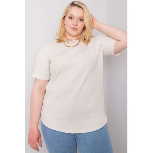 Jasnobeżowa bluzka plus size Stella Basic Feel Good XXXXL 5.10.15